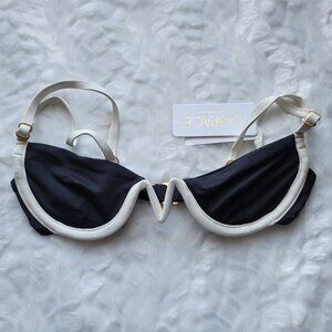 L*Space Bikini Top Women's XS Black Nico Underwire Adjustable Swimwear NWT